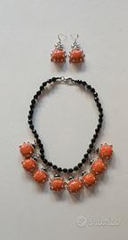 Set collana e orecchini con coccinelle 