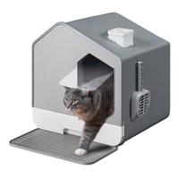 Lettiera a casetta per gatti comore grigia o azzur