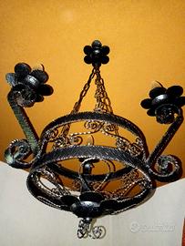 lampadario in ferro battuto 