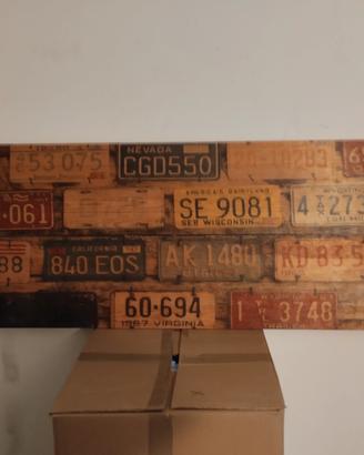 Poster in legno con targhe americane