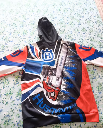 felpa Husqvarna blu con cerniera taglia L 