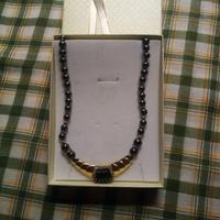 collana vintage con pietre di pura ematite 