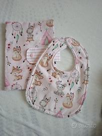 set nascita portapannolini e bavaglia 