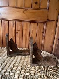 Coppia divisori libri in legno