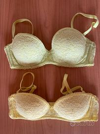 Due reggiseno giallo e verde taglia 3