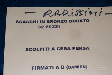 scacchi in bronzo firmati