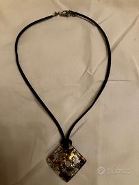 Collana con ciondolo vetro Murano
