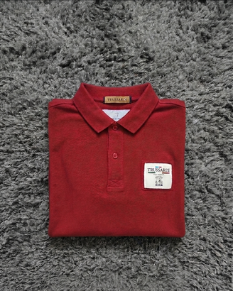 Polo Trussardi Junior Rossa/Bordeaux Manica Lunga