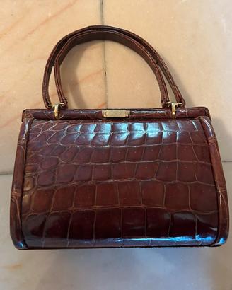 Borsa vintage in vero coccodrillo