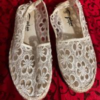 Ballerine/ espadrillas pizzo bianco