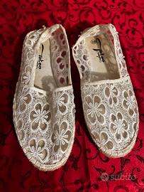 Ballerine/ espadrillas pizzo bianco