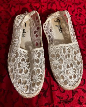 Ballerine/ espadrillas pizzo bianco