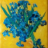 vaso con iris van gogh