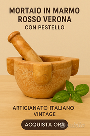 MORTAIO IN MARMO ROSSO VERONA DIAMETRO CM. 23