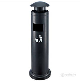 Cestino posacenere a colonna da esterno
