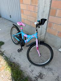 Bicicletta bimba 20" azzurra e rosa