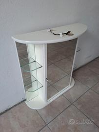 Mobile Bagno pensile con Specchio e Ripiani 