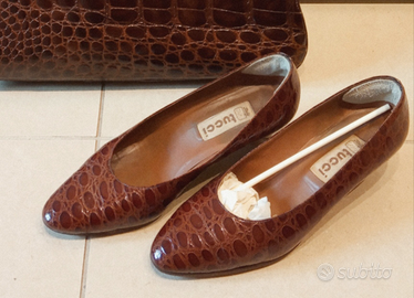 Scarpe vintage in pelle coccodrillo