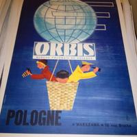manifesto poster pubblicitario viaggi aerei Orbis