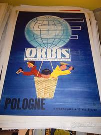 manifesto poster pubblicitario viaggi aerei Orbis