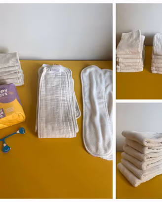 16 pannolini lavabili newborn + prefold + cover