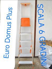 Scala alluminio 6 gradini Euro Domus