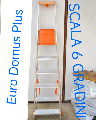Scala alluminio 6 gradini Euro Domus