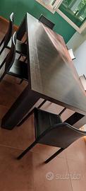 Tavolo in rovere finitura wengé 200x100 cm + sedie