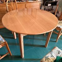 Tavolo tondo allungabile vimini e bambù sedie