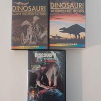 Dinosauri, 3 videocassette documentario Discovery.