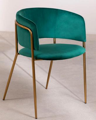 Sedia velluto verde
