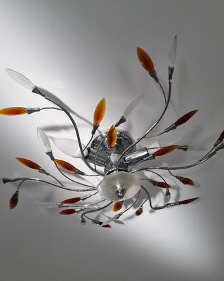 Lampadario plafoniere soffitto cristalli petali