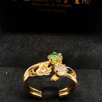 Anello oro smeraldo naturale diamante.   360/22