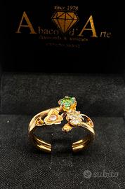 Anello oro smeraldo naturale diamante.   360/22
