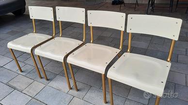 Seggiola alluminio anni 80 oro