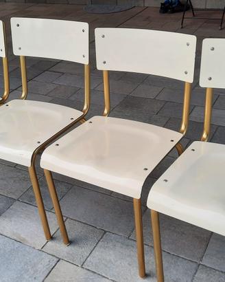 Seggiola alluminio anni 80 oro