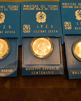 Monete commemorative Garibaldi, Virgilio, Galileo