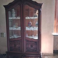 Credenza Mogano / vetrinetta cristallo 110x50x200