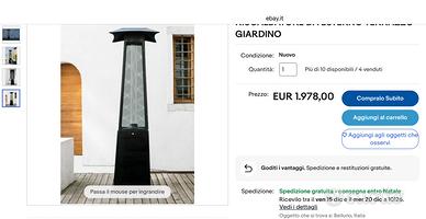 Fungo a pellet riscaldante per dehor o giardino