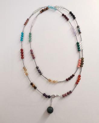 Collana in Argento 925 con Pietre Colorate