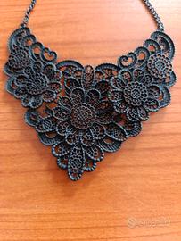 Collana Dark Gothic metallo nero Lolita Coquette