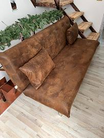 Divano letto camoscio marrone 170x110