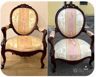 Coppia di due Poltrone con decori