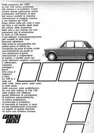 FIAT 128 1°SERIE AUTO ANNO 1970 BROCHURE ORIGINALE