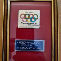 Quadretto con medaglia argento