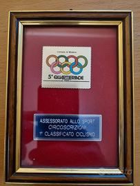 Quadretto con medaglia argento