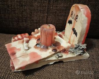 Statue Collezione Horror Lapide RIP + Crazy Skull