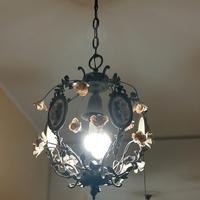 lampadario e applique goccie cristallo vintage