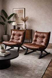 Poltrone vintage in pelle – Westnofa (Norvegia) ✨