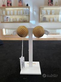 Orecchini a bottone bombati oro - Texture 3D - Acc